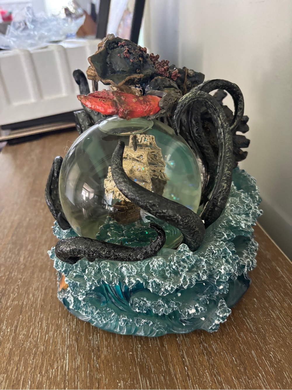 Disney Pirates of the Caribbean Teal and Black Tentacle Snow Globe - Picture 4 of 11